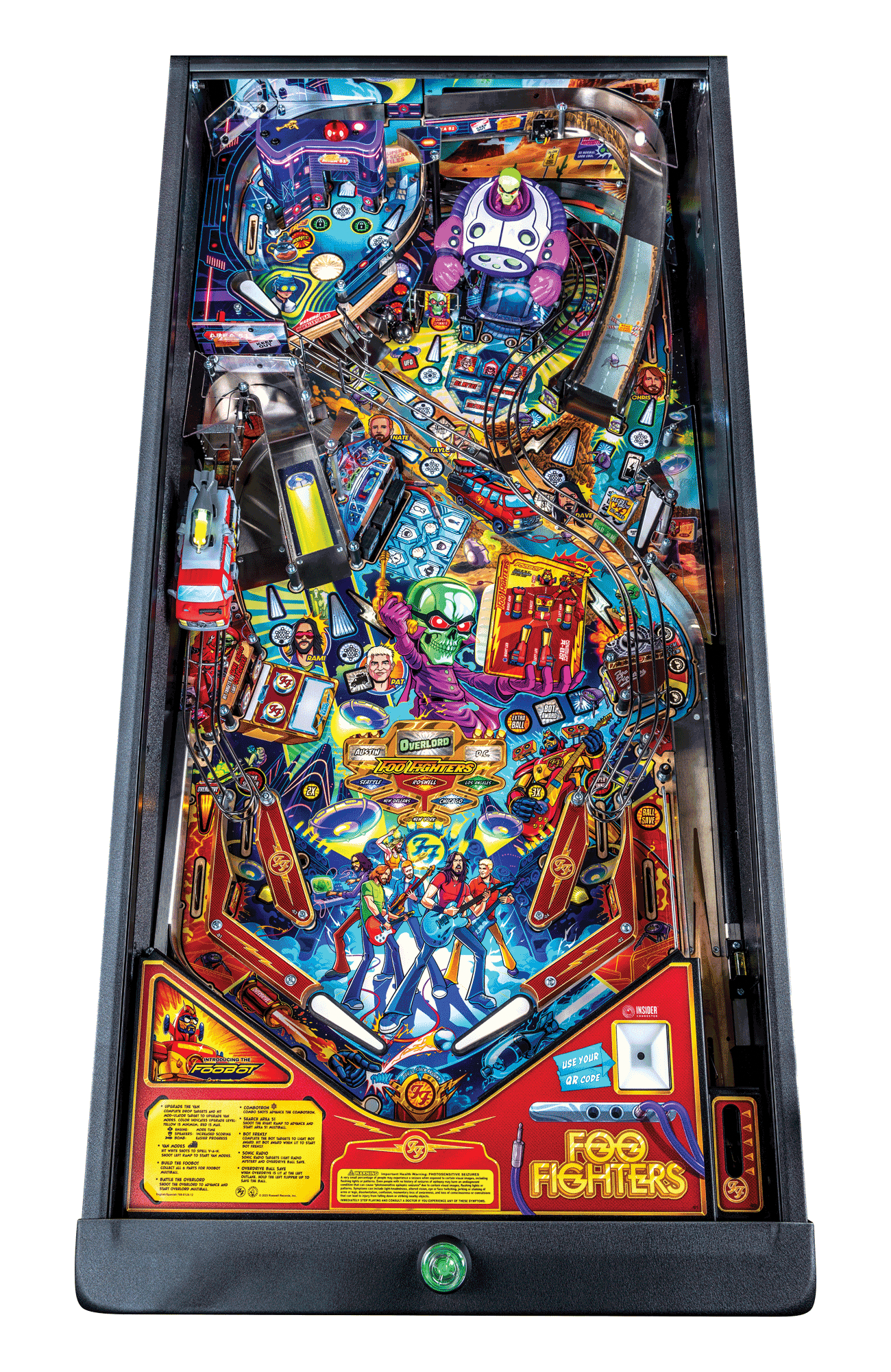 Foo Fighters Premium Pinball Machine by Stern Pinball