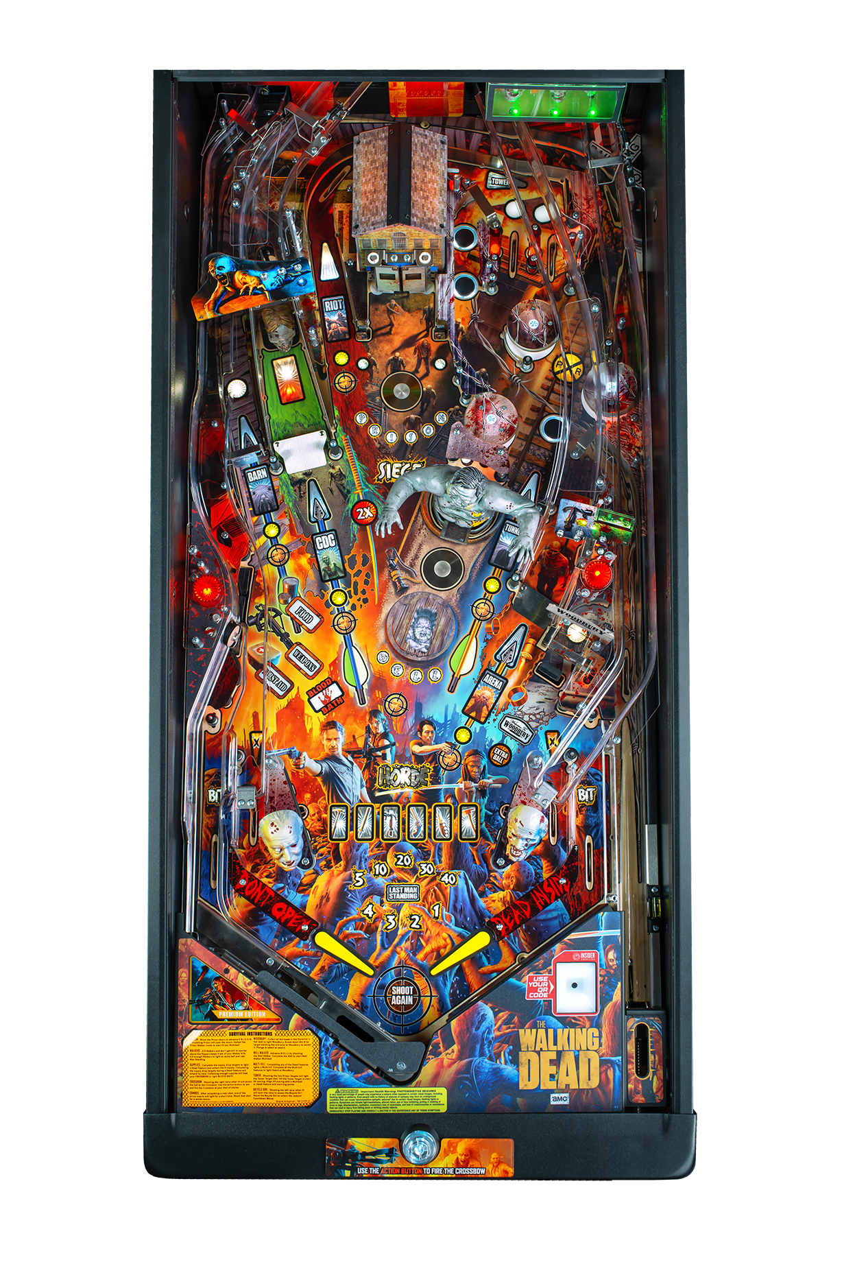 AMC's The Walking Dead Remastered Premium Pinball Machine by Stern Pinball